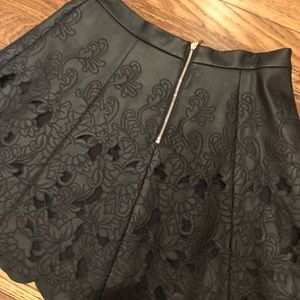 Club Monaco Faux Leather A-Line Skirt